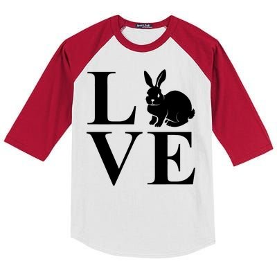 Love Easter Bunny Rabbit Kids Colorblock Raglan Jersey