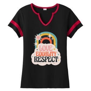 Love Equality Respect Rainbow Ladies Halftime Notch Neck Tee