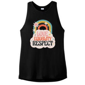 Love Equality Respect Rainbow Ladies PosiCharge Tri-Blend Wicking Tank