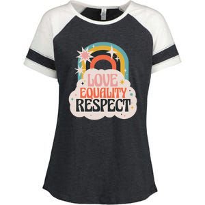 Love Equality Respect Rainbow Enza Ladies Jersey Colorblock Tee