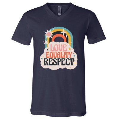 Love Equality Respect Rainbow V-Neck T-Shirt