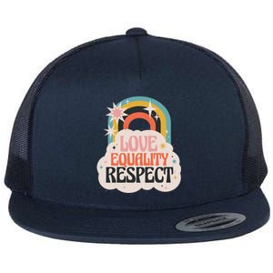 Love Equality Respect Rainbow Flat Bill Trucker Hat