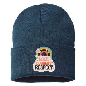 Love Equality Respect Rainbow Sustainable Knit Beanie