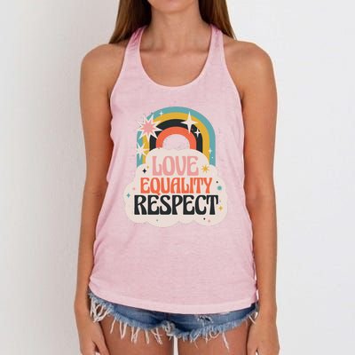 Love Equality Respect Rainbow Women's Knotted Racerback Tank