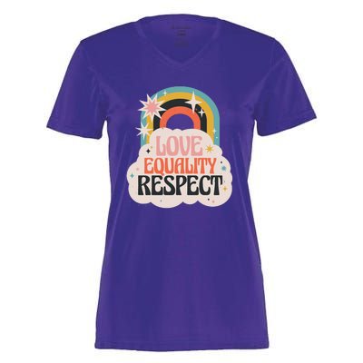 Love Equality Respect Rainbow Women's Momentum V-Neck T-Shirt