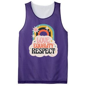 Love Equality Respect Rainbow Mesh Reversible Basketball Jersey Tank