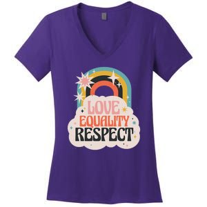 Love Equality Respect Rainbow Women's V-Neck T-Shirt