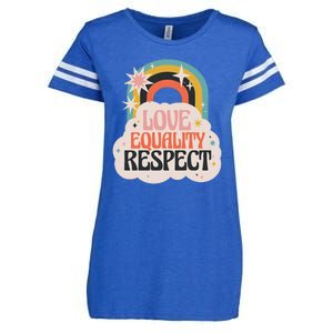 Love Equality Respect Rainbow Enza Ladies Jersey Football T-Shirt