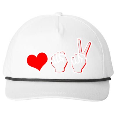 Love Fight Win Snapback Five-Panel Rope Hat