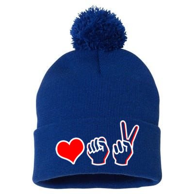 Love Fight Win Pom Pom 12in Knit Beanie