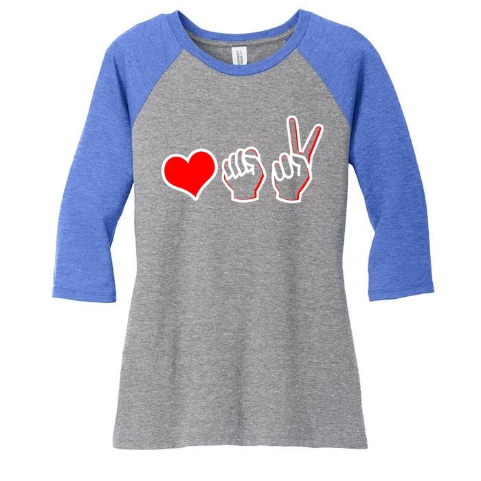 Love Fight Win Women's Tri-Blend 3/4-Sleeve Raglan Shirt