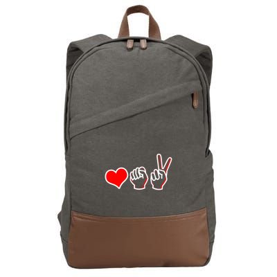 Love Fight Win Cotton Canvas Backpack