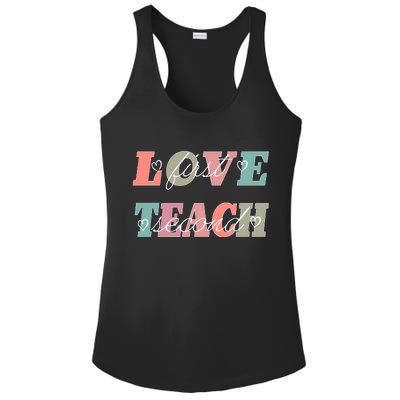 Love First Teach Second Ladies PosiCharge Competitor Racerback Tank