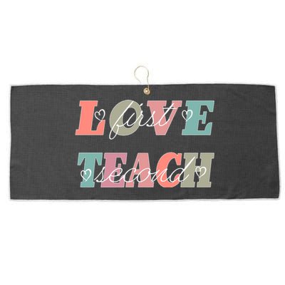 Love First Teach Second Large Microfiber Waffle Golf Towel