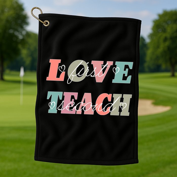 Love First Teach Second Golf Towel