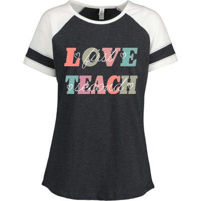 Love First Teach Second Enza Ladies Jersey Colorblock Tee