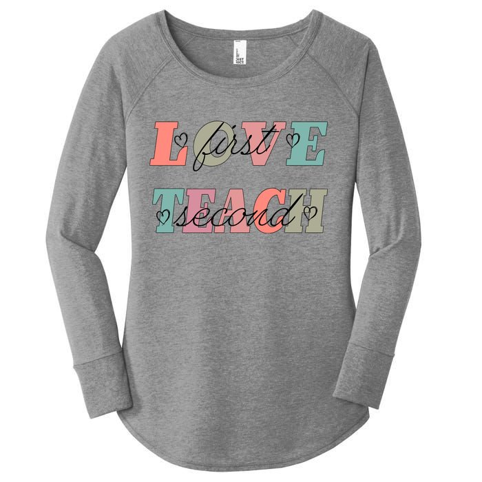 Love First Teach Second Women's Perfect Tri Tunic Long Sleeve Shirt