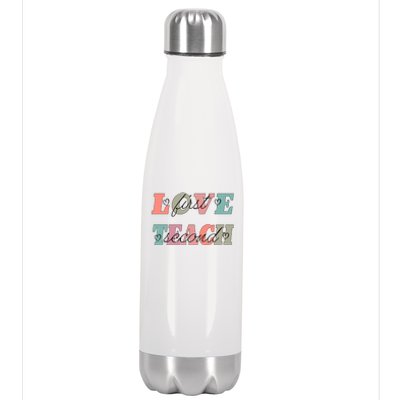 Love First Teach Second Stainless Steel Insulated Water Bottle