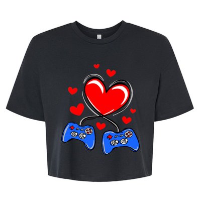 Love Gaming Video Games Funny Bella+Canvas Jersey Crop Tee