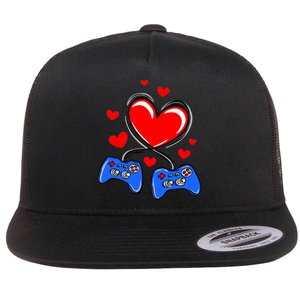 Love Gaming Video Games Funny Flat Bill Trucker Hat