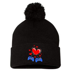 Love Gaming Video Games Funny Pom Pom 12in Knit Beanie