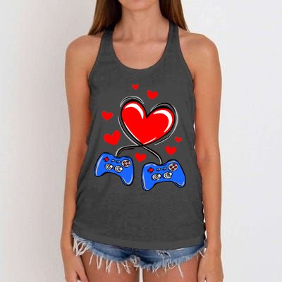 Love Gaming Video Games Funny Women's Knotted Racerback Tank