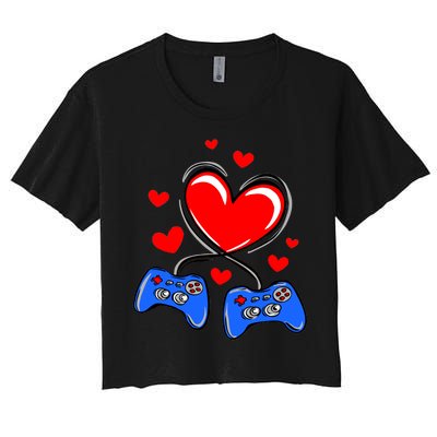 Love Gaming Video Games Funny Women's Crop Top Tee