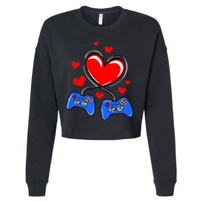 Love Gaming Video Games Funny Cropped Pullover Crew