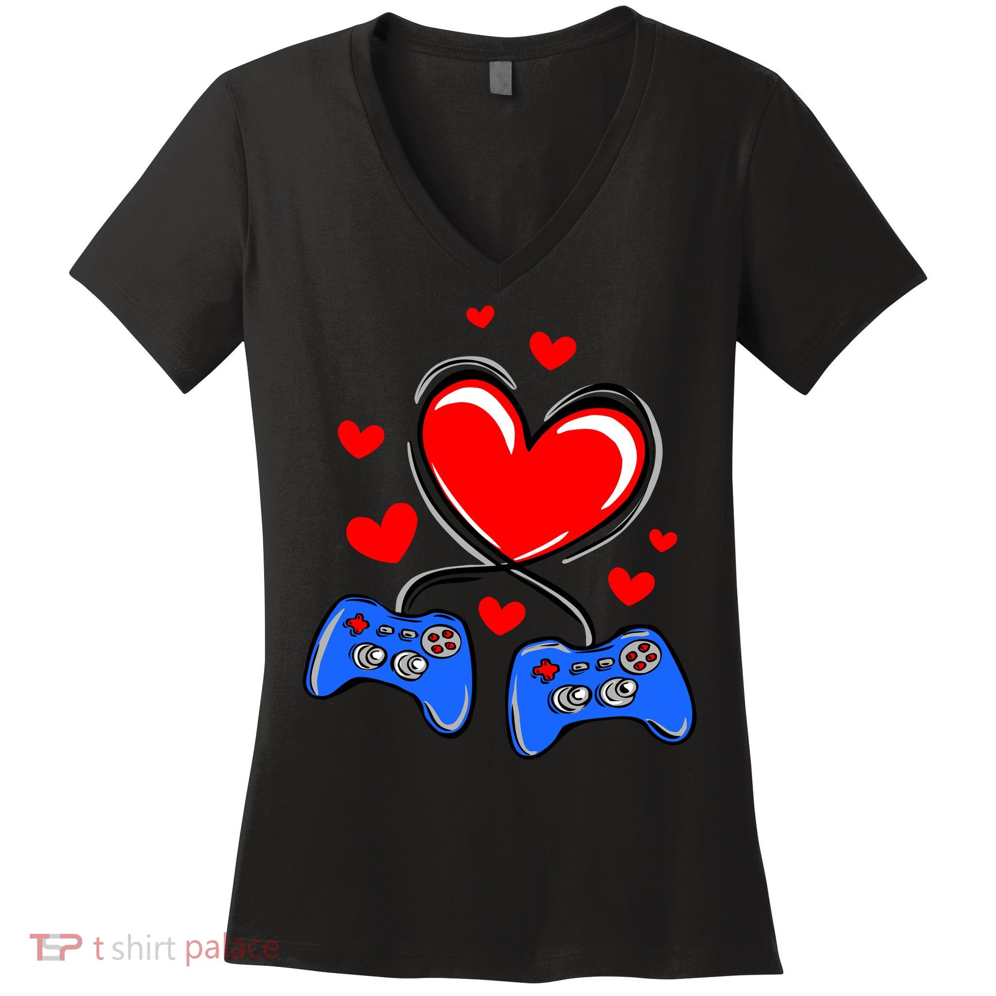 Love Gaming Video Games Funny Women's V-Neck T-Shirt