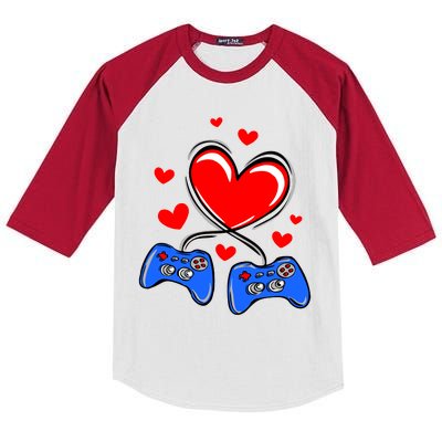 Love Gaming Video Games Funny Kids Colorblock Raglan Jersey