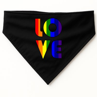 Love Gay Pride Logo Rainbow USA-Made Doggie Bandana