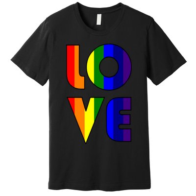 Love Gay Pride Logo Rainbow Premium T-Shirt