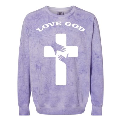 Love God Cross Colorblast Crewneck Sweatshirt