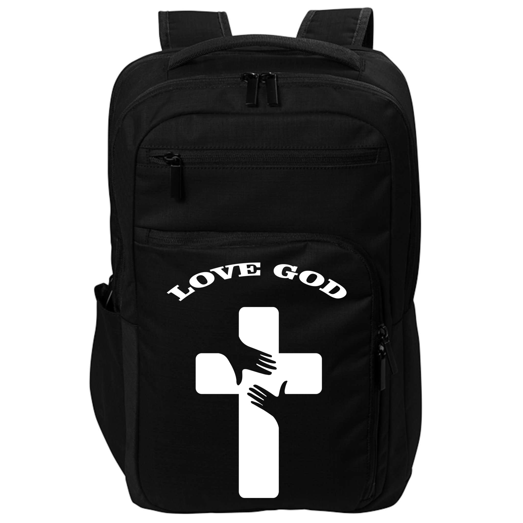 Love God Cross Impact Tech Backpack