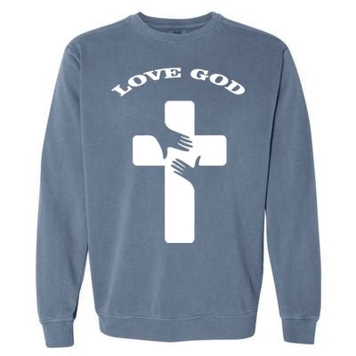 Love God Cross Garment-Dyed Sweatshirt