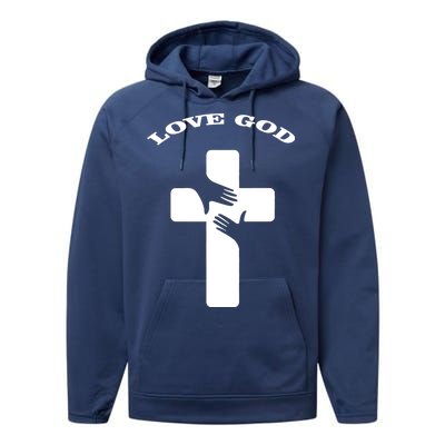 Love God Cross Performance Fleece Hoodie