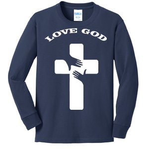 Love God Cross Kids Long Sleeve Shirt