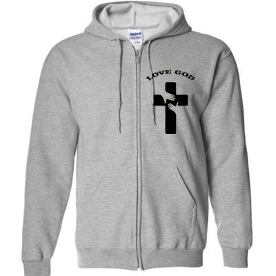 Love God Cross Full Zip Hoodie