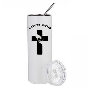 Love God Cross Stainless Steel Tumbler