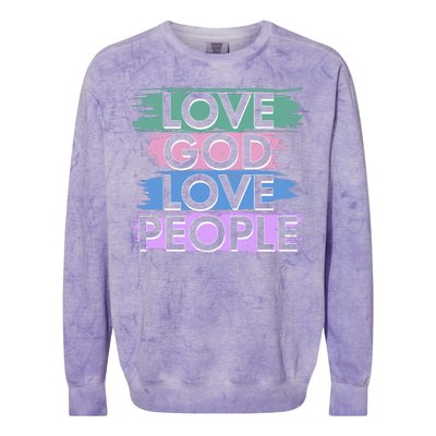 Love God Love People Religious Christian Faith Colorblast Crewneck Sweatshirt