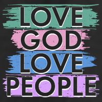 Love God Love People Religious Christian Faith 7 Panel Mesh Trucker Snapback Hat