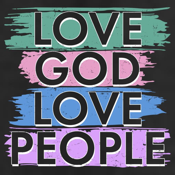 Love God Love People Religious Christian Faith 7 Panel Mesh Trucker Snapback Hat