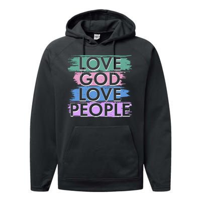 Love God Love People Religious Christian Faith Performance Fleece Hoodie