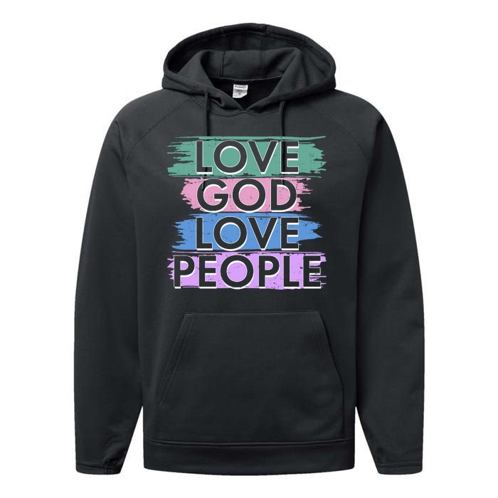 Love God Love People Religious Christian Faith Performance Fleece Hoodie