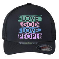 Love God Love People Religious Christian Faith Flexfit Unipanel Trucker Cap