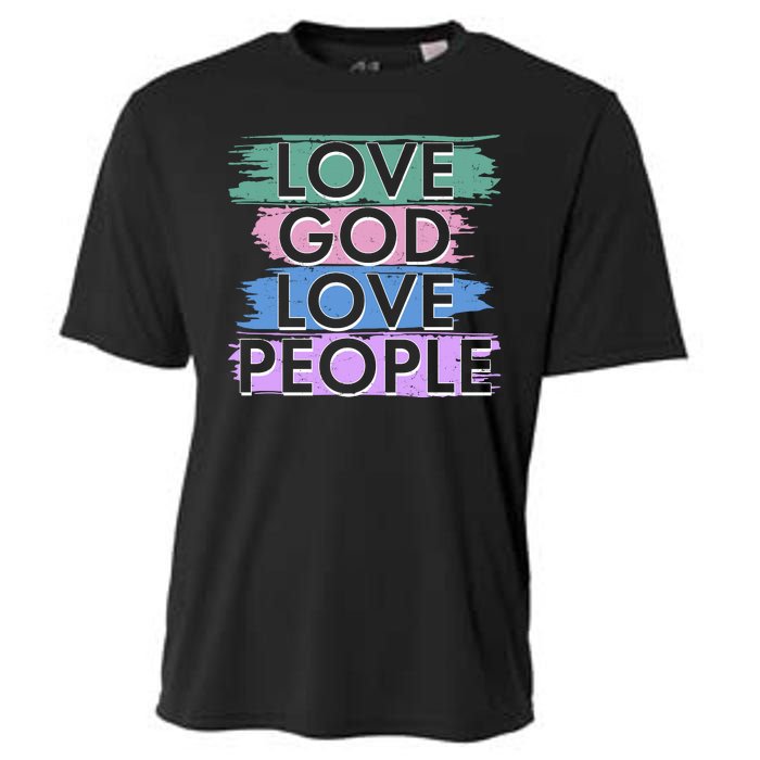 Love God Love People Religious Christian Faith Cooling Performance Crew T-Shirt