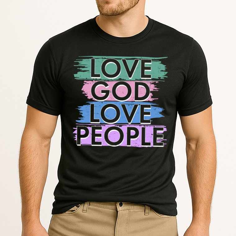 Love God Love People Religious Christian Faith Cooling Performance Crew T-Shirt