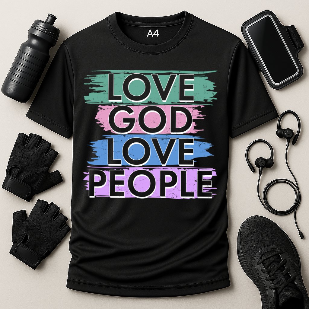 Love God Love People Religious Christian Faith Cooling Performance Crew T-Shirt