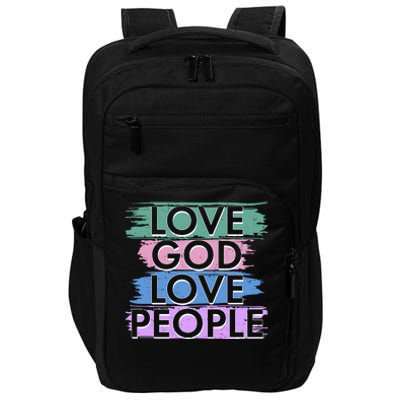 Love God Love People Religious Christian Faith Impact Tech Backpack