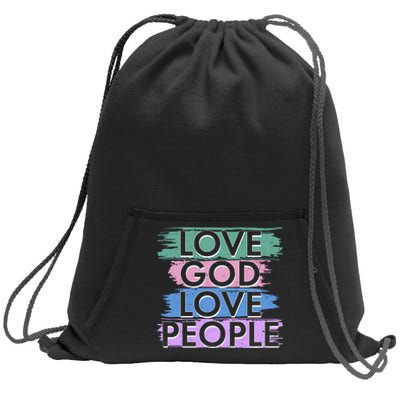 Love God Love People Religious Christian Faith Sweatshirt Cinch Pack Bag